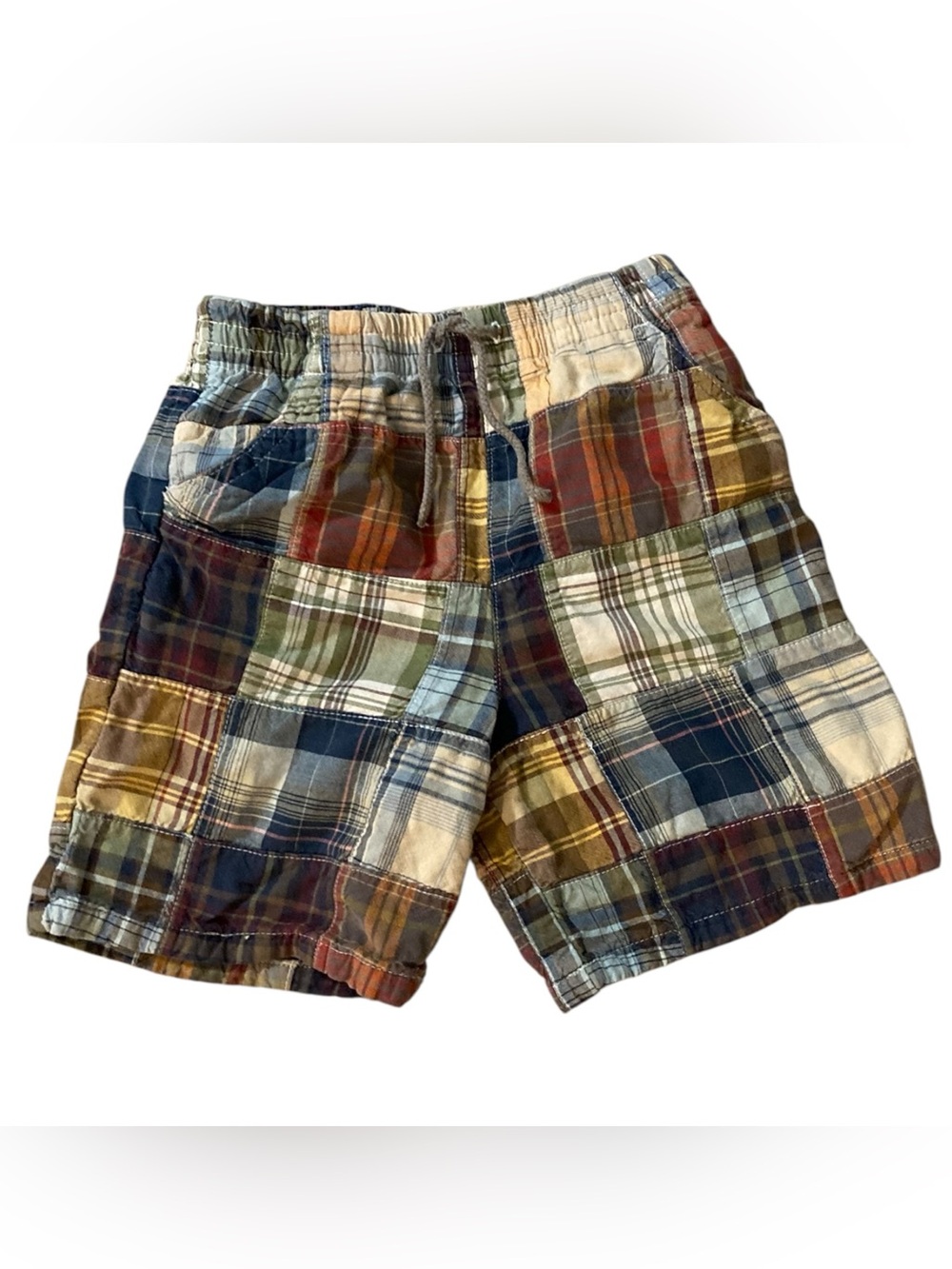 Boy’s Arizona Colorful Plaid Patchwork Cotton Pull On Shorts -  Size 3t